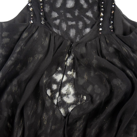 BCBGMaxAzria Womens Sheer Layered Beaded Dress - Picture 8 of 8